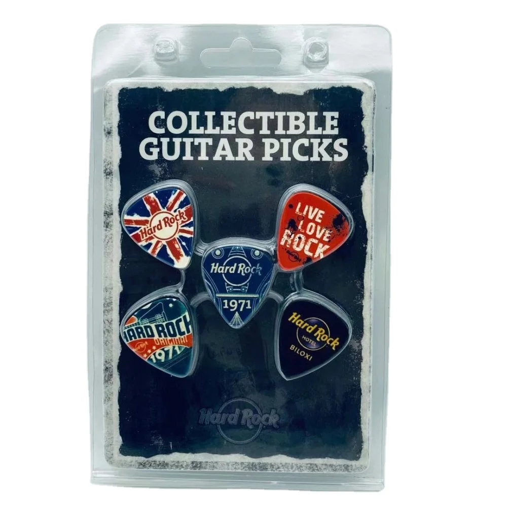 
Custom Printed Promotional Gifts Cool Plastic Metal Guitar Picks Set 