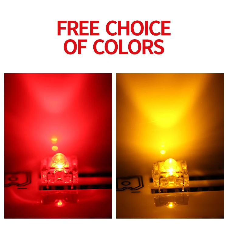 3mm high head piranha red yellow bright LED