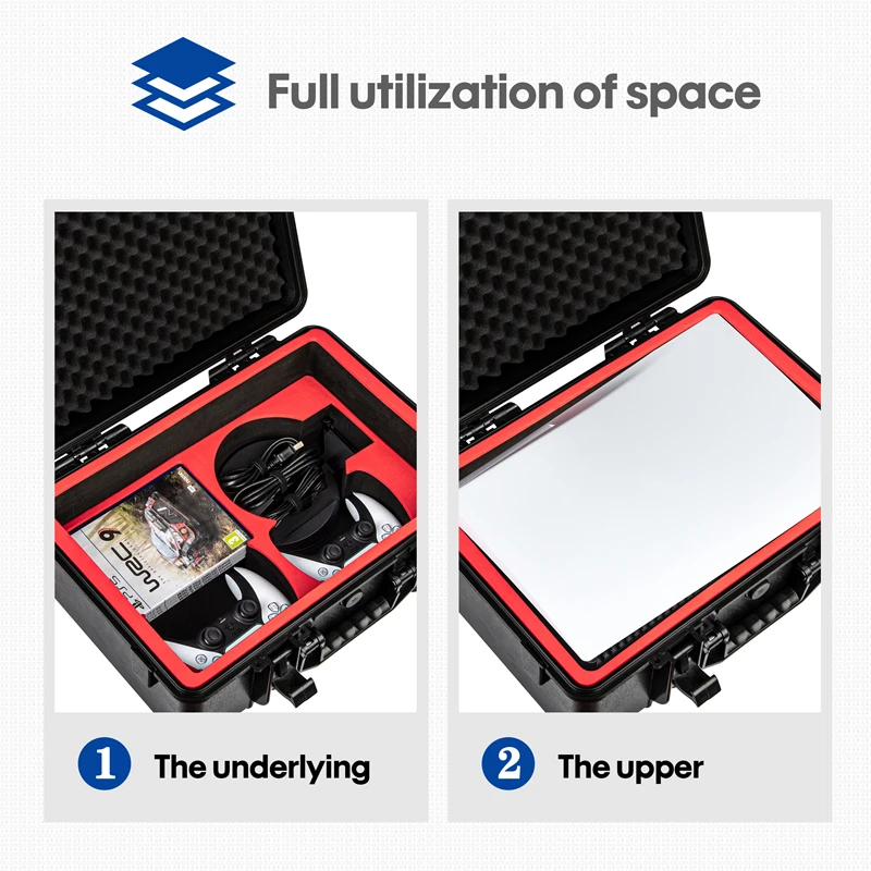 Travel Hard Case Carrying Case for PS5 PlayStation 5 Console Controllers Games Standard Digital Versions Accessories