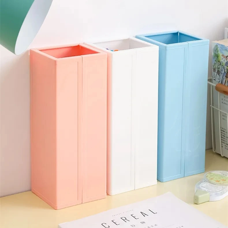 Desktop foldable and stable storage box Cosmetic stationery three-dimensional unfolding finishing box
