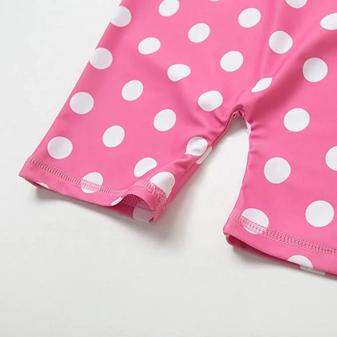 Детская одежда из 100% полиэстера, слитный купальник с длинным рукавом и сублимационным принтом для маленьких девочек