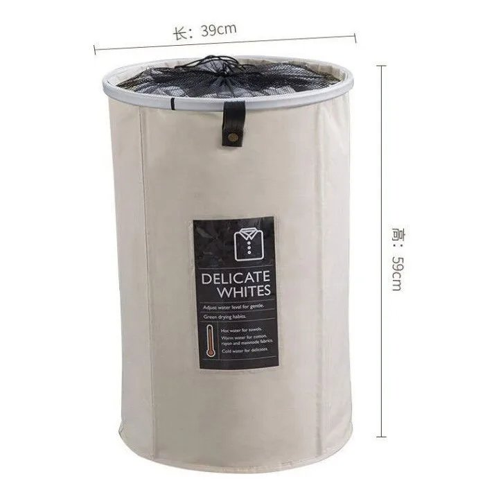 Rolling Laundry Hamper With Wheels Thin Clothes Foldable Laundry Hampers Tall Dirty Laundry Basket  (Beige)