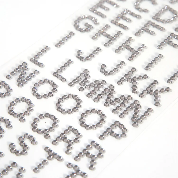 Custom Adhesive Rhinestones Acrylic Alphabet Sticker Diamond Letter Stickers