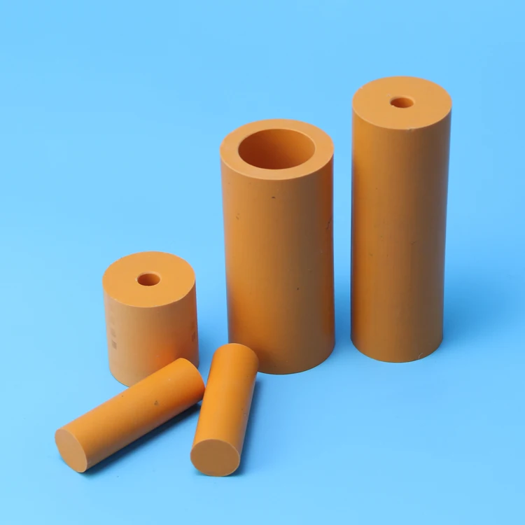 
Customized rptfe molding pipe yellow PI/PTFE molded tube 