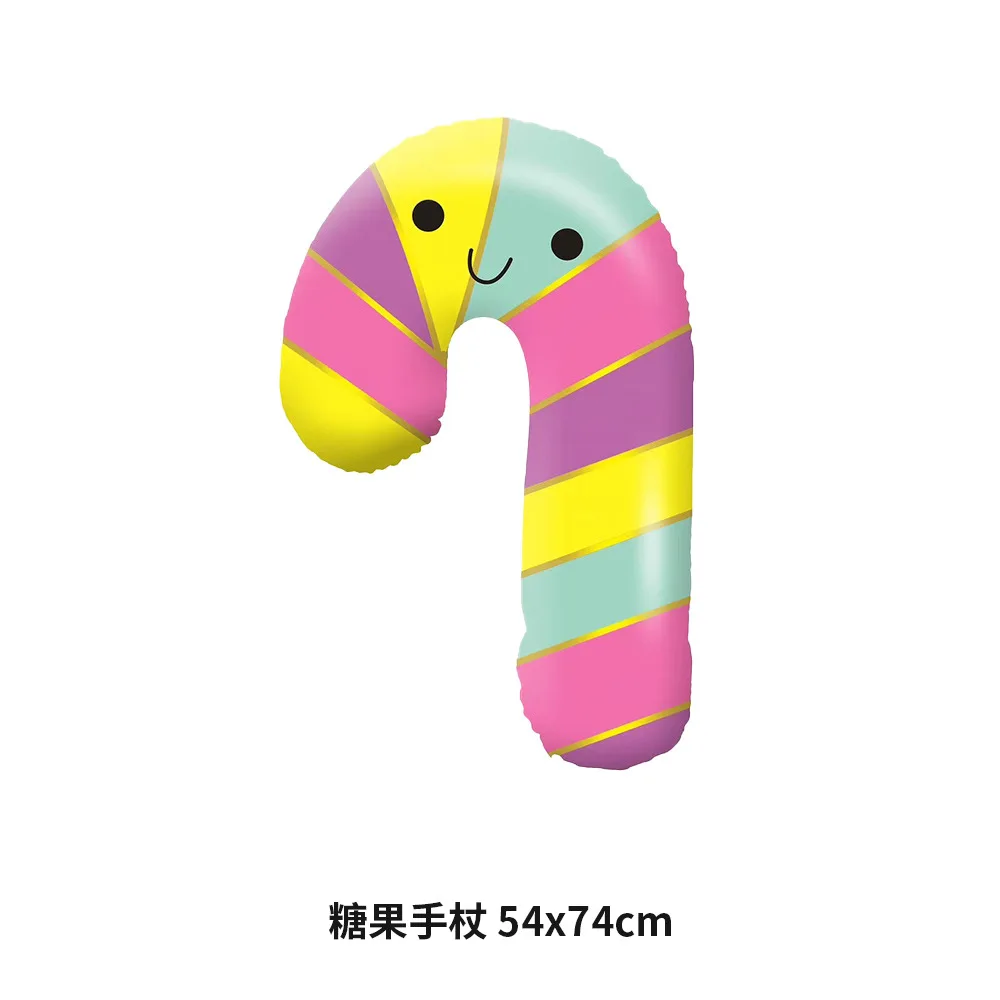 Wholesale hot sale new 54*74cm Crutch candy Sweet Shape Foil Balloons Food dessert candy crutch sweet Globos