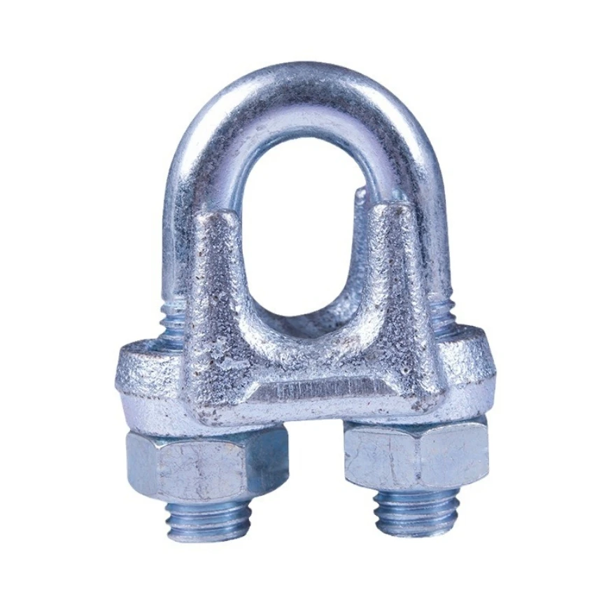Galvanized Wire Rope Grips Clamps U Bolts Fitting Locking Head Snap Head Clips Cable Wire Anchor Clamp U-Bolt Wire Rope Grips