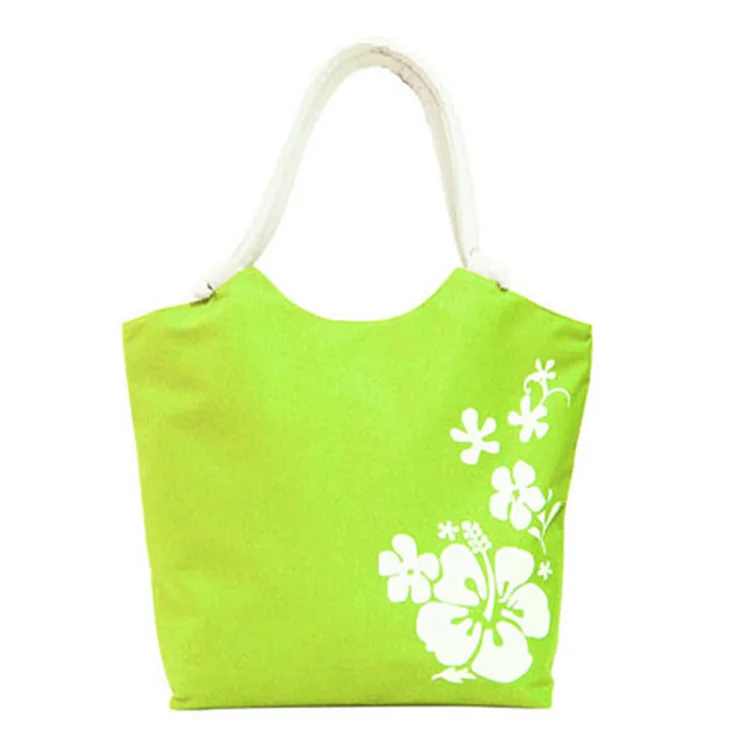 Wholesale ECO flower custom design reusable cheap washable tote grocery beach bag promotion shopping bag