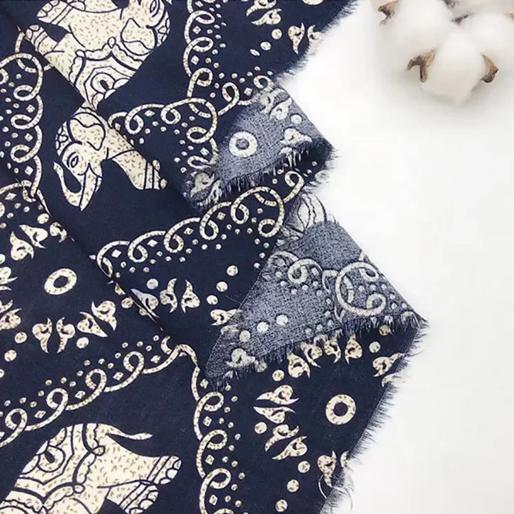 Wholesale Customized Cheap Thailand Style Challis Rayon Crepe Fabric For Hawaiian Shirt