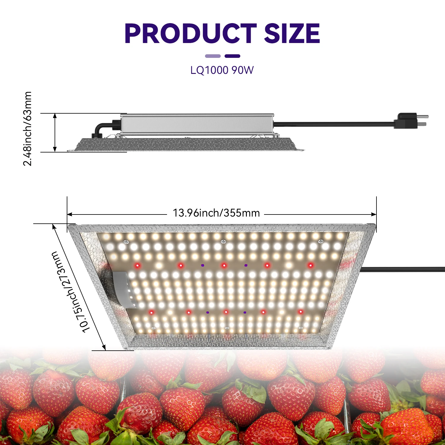 Amazon HotSale 180w High Efficiency Full Spectrum LED Grow Light Fast Cooling IP65 Waterproof Grow Lights For Indoor Plants