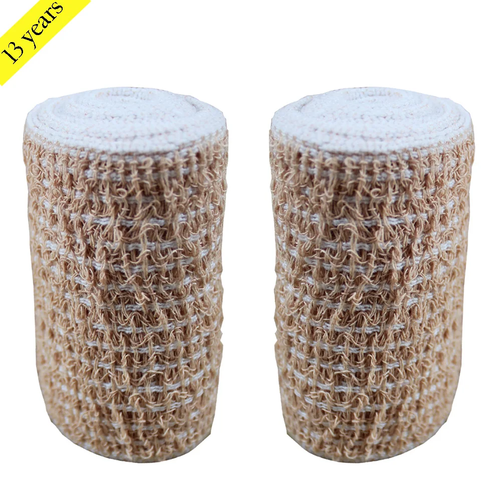 Nature White Spandex Crepe Elastic Bandage High Quality 1.97 Inch to 7.87 Inch Width Medical Bandage