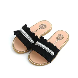 Hot design summer beautiful pearl design kids girls sandals girl shoes