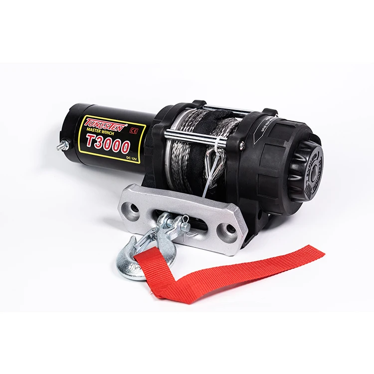 
3000lbs pulling 12v mini electric winch with synthetic rope 