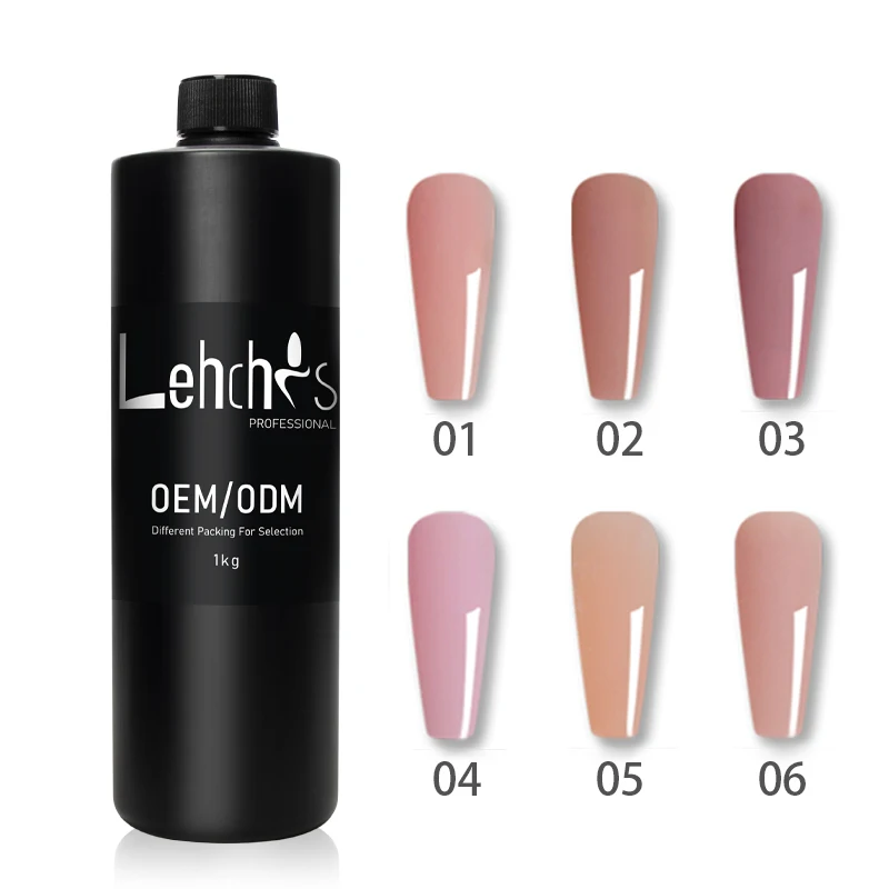 1kg Bulk Package Builder UV Gel Liquid Colors Utility Iridescent Glitters Nude Hema Free Soak Off Builder Nail Gel in a Bottle