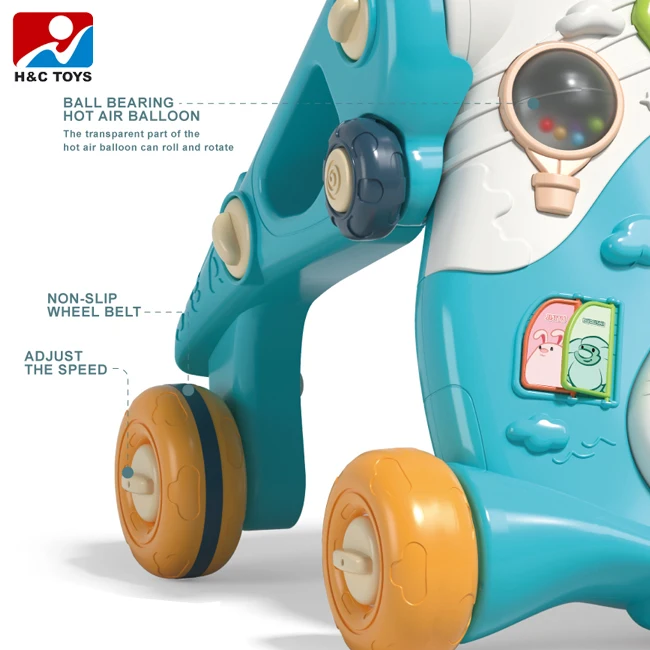 Toddler learning walk education toys multi-function music hand push walking car toy baby walkers