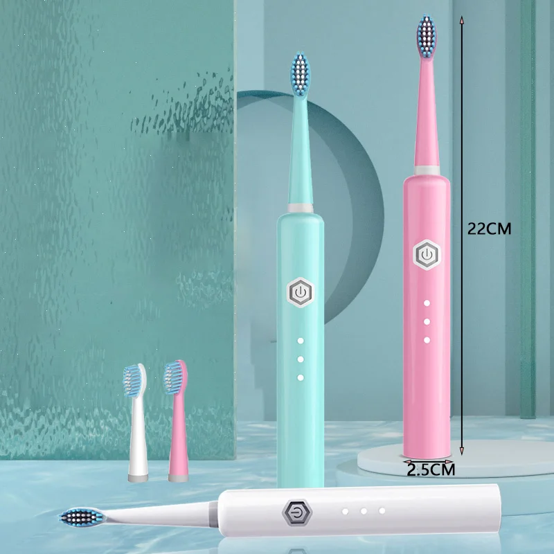 Oral Care Appliance Smart Rechargeable Smart Automatic Ultrasonic Adult Electric Dental Toothbrush IPX7 Waterproof Battery Power