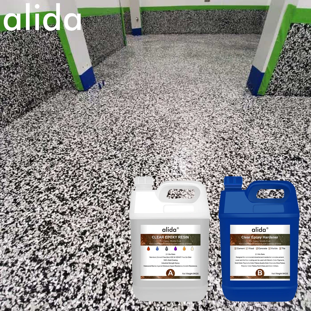 Alida Epoxy Flakes Floor Coating  Liquid Resin Flake Floor Coating