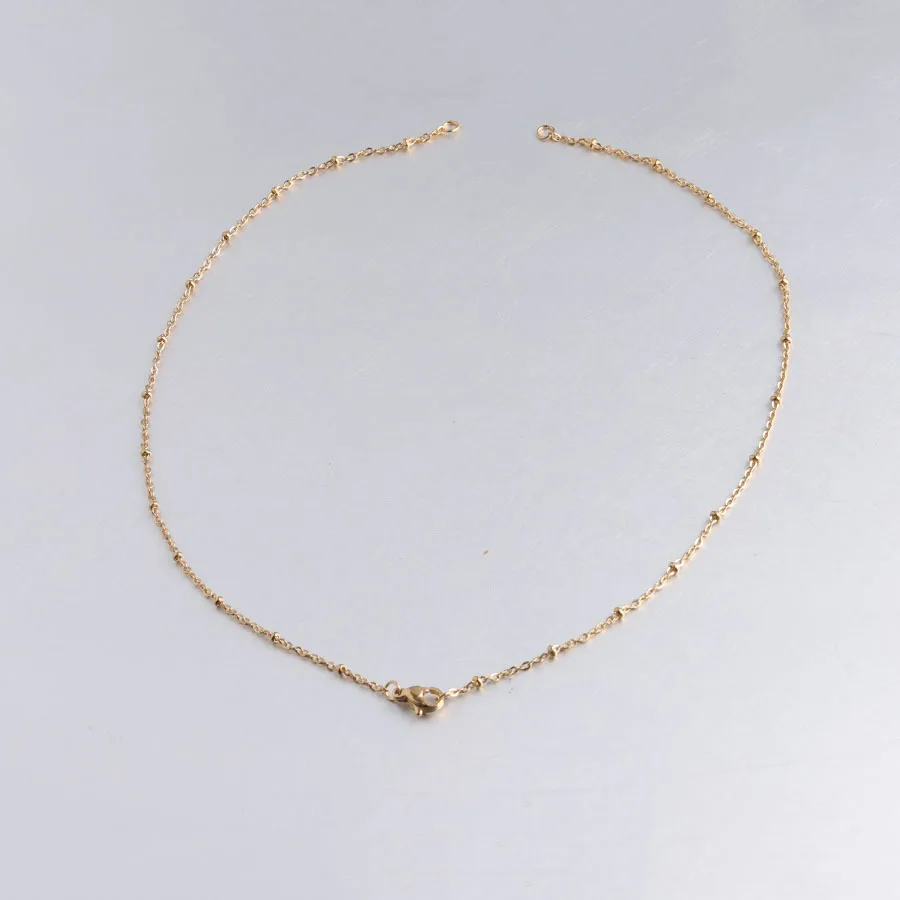 1.5mm Short Stainless Steel Four-ring Steel Ball Chain Fashion Chain Choker Necklace