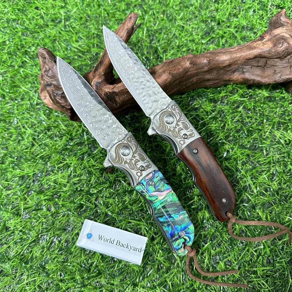 Wholesale Chinese Advanced Technology Low Price D2 Foldable Damascus Folding Pocket Knife Supply Reasonable Price Pocket Knives