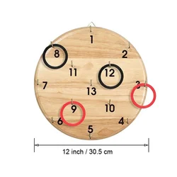 Outdoor Indoor Handmade Wooden Hook and Ring Game for Adults Interactive Game with Shot Ladders Bundle Hook and ring Game