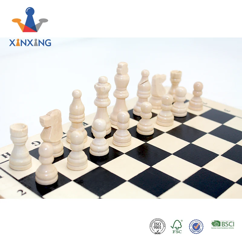 Wooden Chess , 2 in 1 Factory Direct Sales Large Wooden Chess Pieces for Boys and Girls, Family Game Board with Storage Box