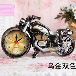 Creative Vintage Mini Motorcycle Bicycle Model Alarm Clock Battery Powered Desk Shelf Clock