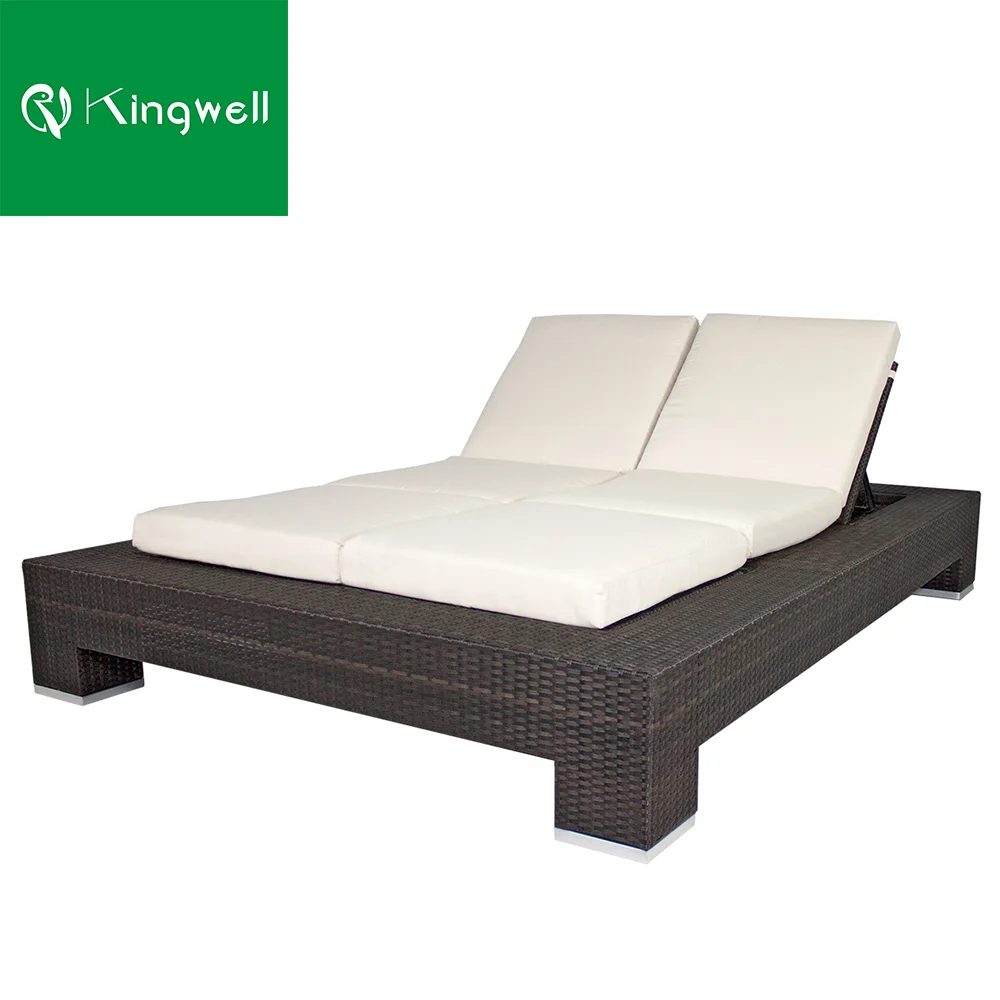 Garden Wicker furniture rattan sunbed lounger outdoor patio chaise lounge
