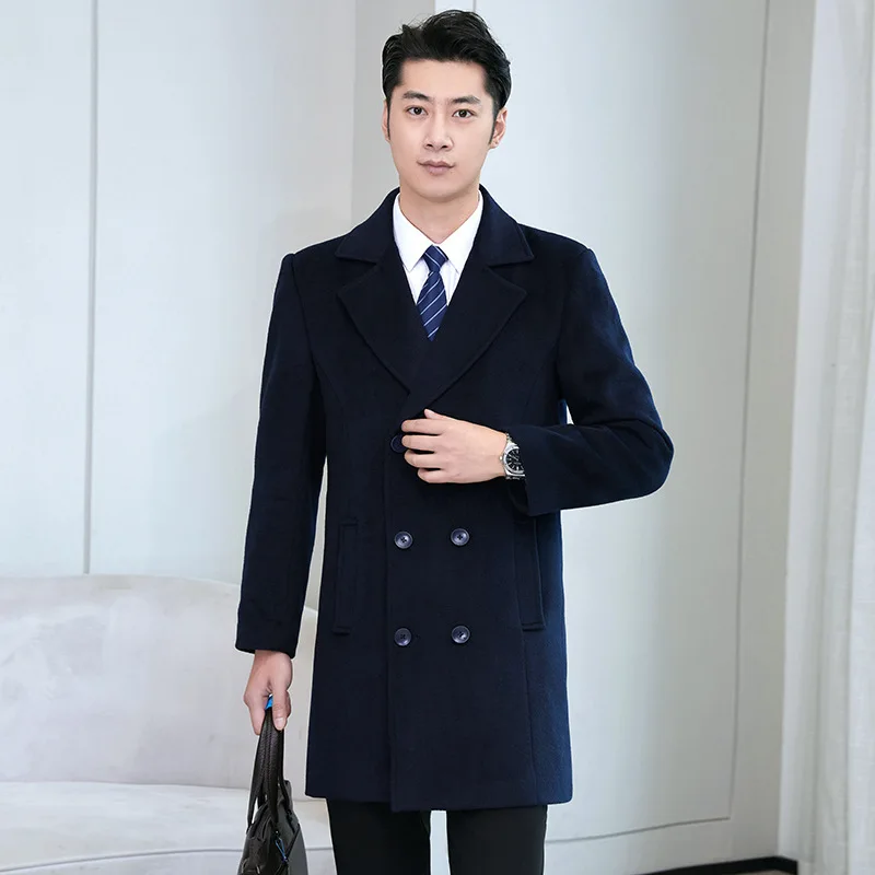 2024 custom flight attendant career tweed coat men hotel service security work clothes long warm property concierge uniforms