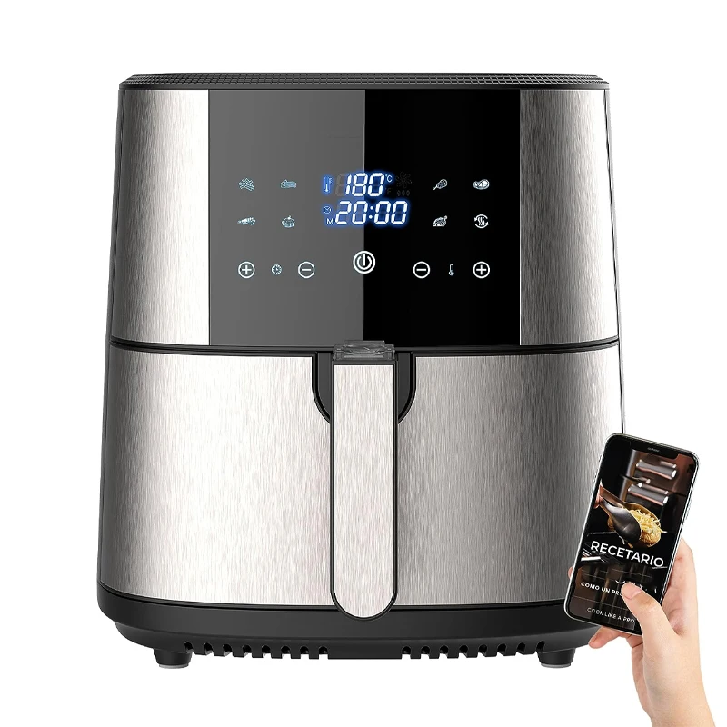 5.5L stainless steel cover digital screen air fryer Mini Hot air fryer New style without oil