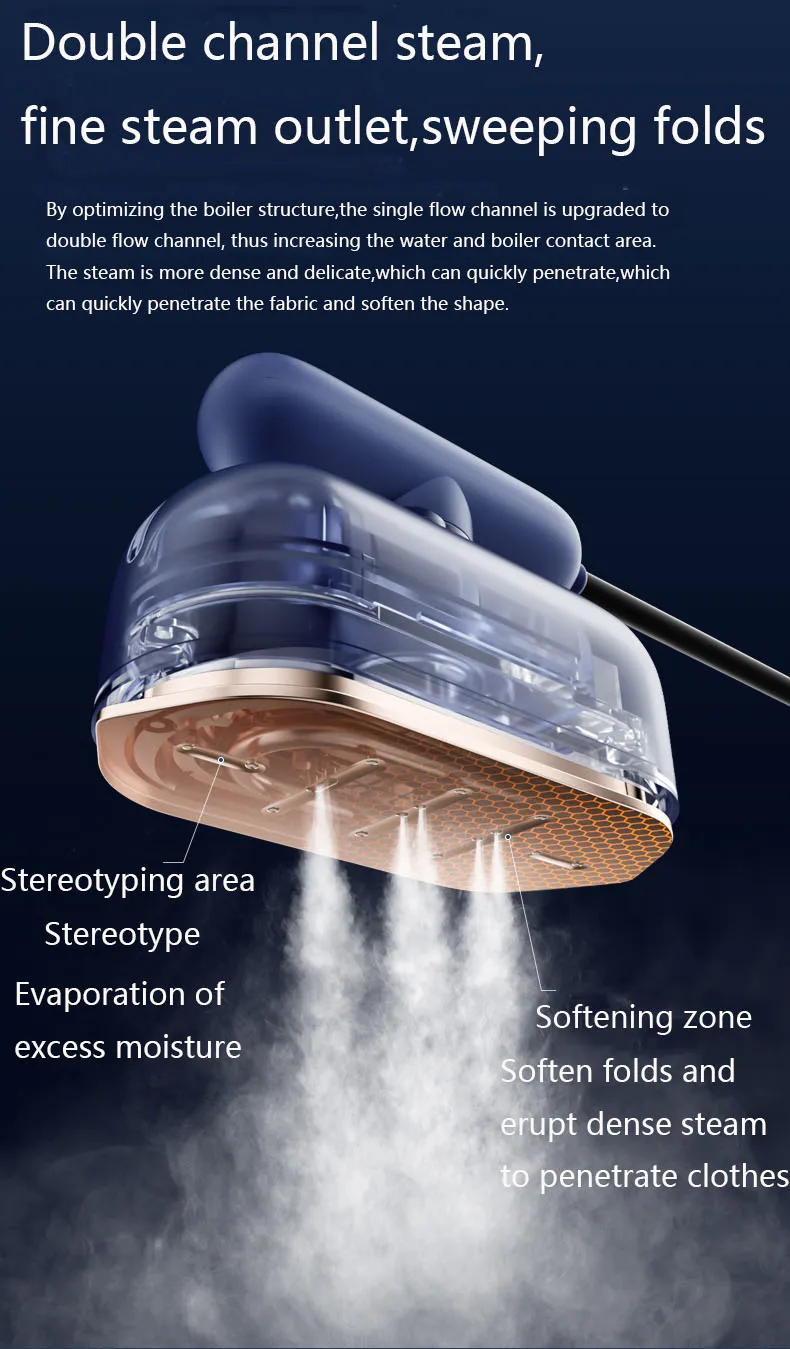 A portable steam iron for business trips, you can hang ironing 2 in 1 and the hand can rotate the steam iron.