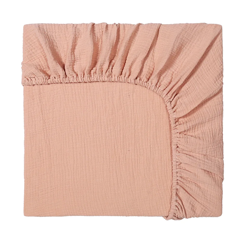 newborn 100% cotton washed muslin crib fitted sheet Baby Crib Sheets  Fits standard US/EU size crib