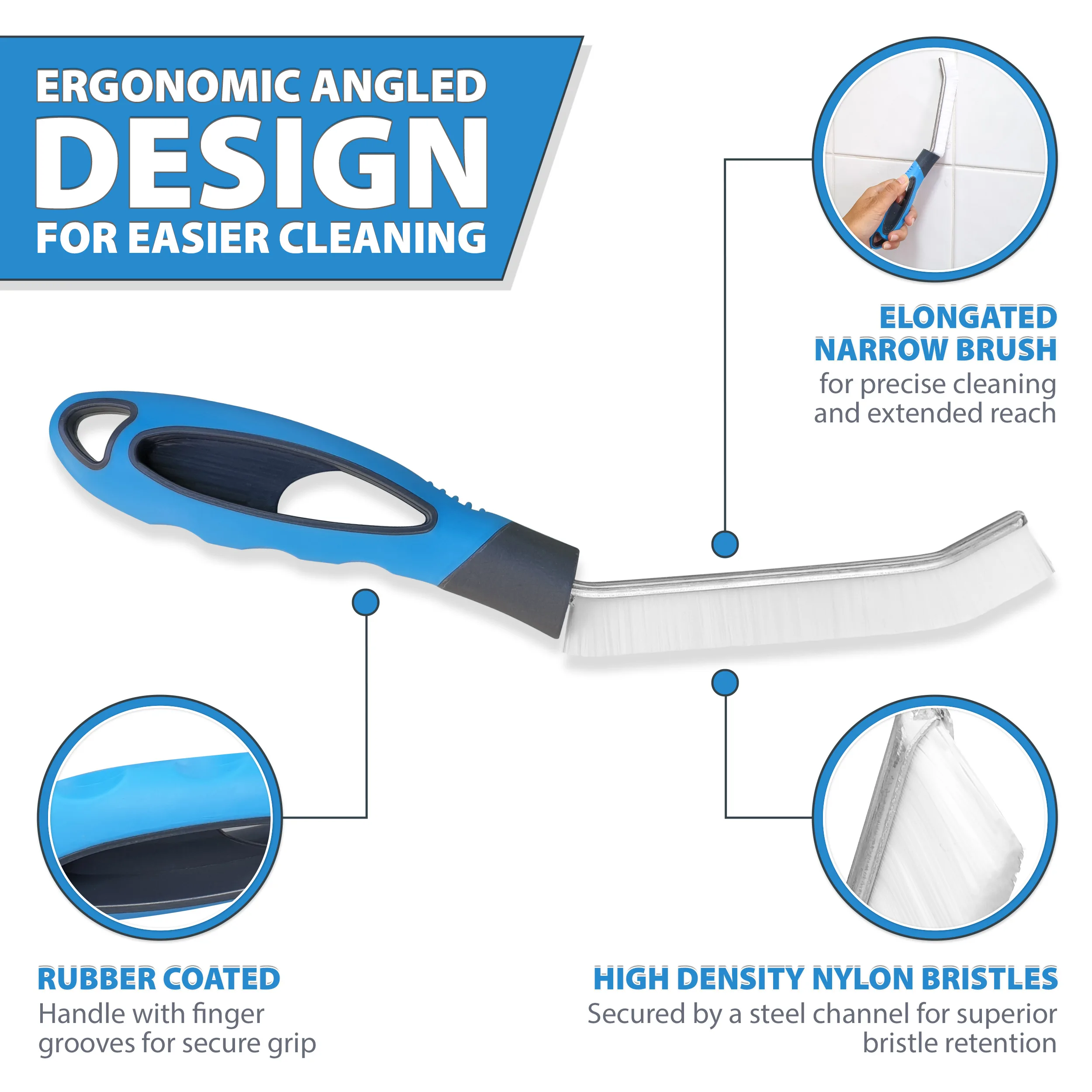 Щетка для чистки раствора, швы для плитки в ванной комнате, Жесткая Щетина из полипропилена, щетка для чистки углов