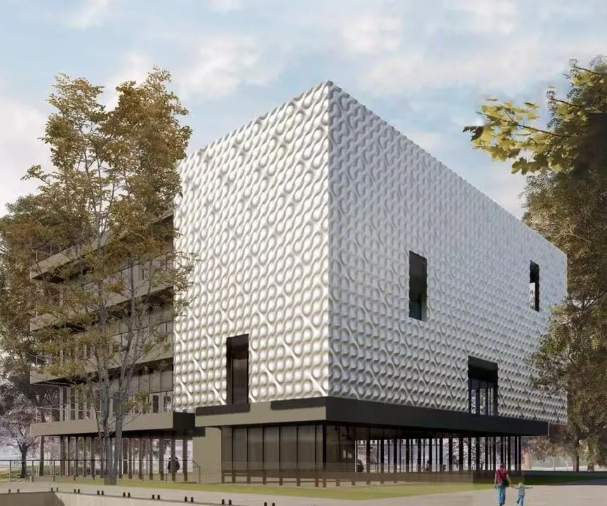 Metal Curtain Wall Laser Cut Aluminium Wall Facade Design Aluminum Carved Panels Modular Curtain Wall