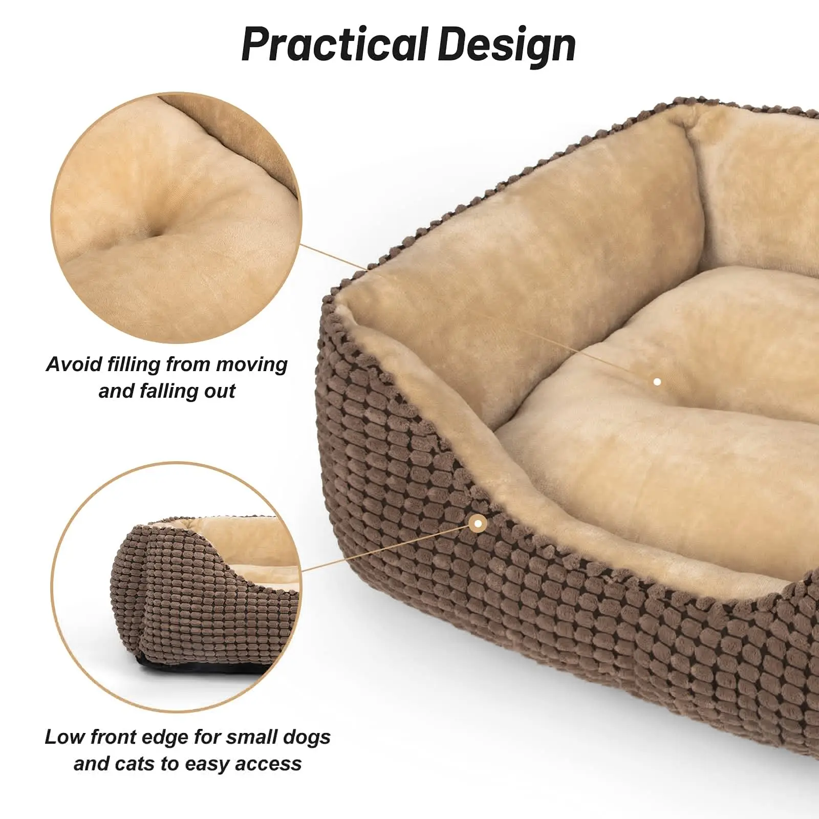 Relaxlines Custom Durable Waterproof Luxury Dog Bed Memory Foam Suede Pet Bed Cat Dog Sofa  bed