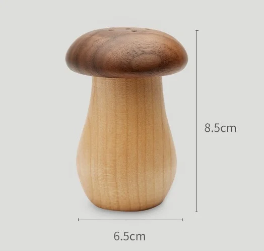 JINNS beech wood cute mushroom shape toothpick dispenser holder box jar for home kitchen