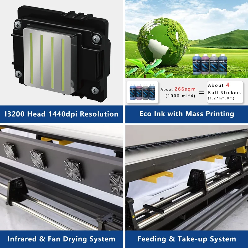 Принтер dx7 ecosolvent i3200 для печати цифровых баннеров 16/32/24 дюйма 2 5 м