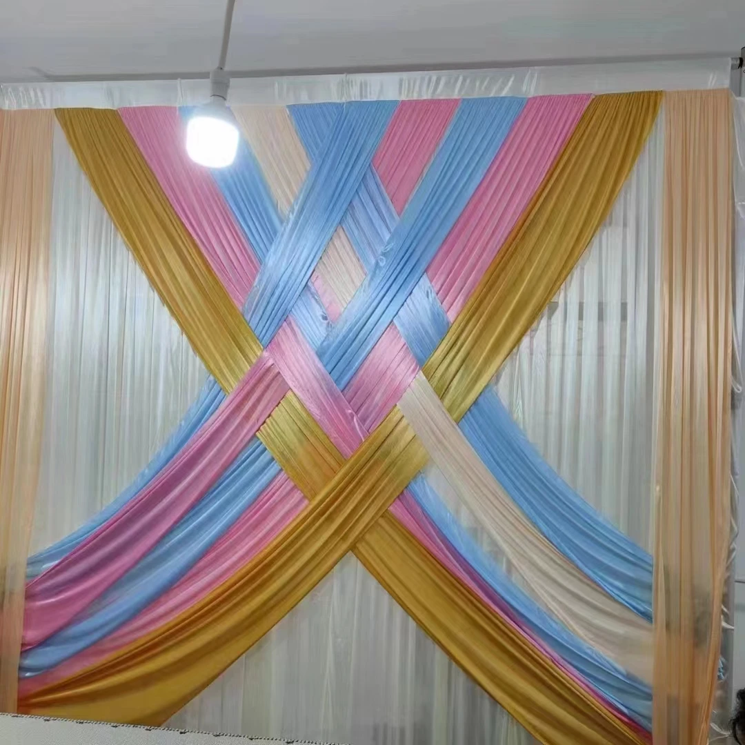 10*10ft size background drappery drape silk material Fondo de la pared de la fiesta del evento event party wall backdrop