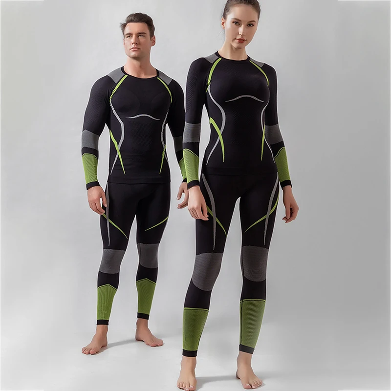 Winter Professional Ski Wear Quick Dry Tight Compression Running Riding Skating Outdoor Ski Snowsuit for Men Women