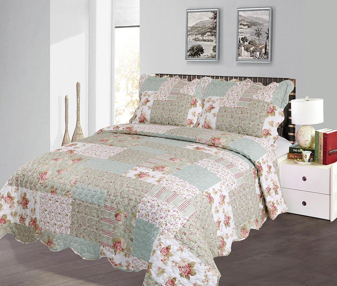 Luxury Hot Printed Quilted Summer Comforter Quilt Bedspreads Set Bed Cover Set 3 Pieces Quilt Set for Home