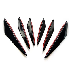 6pcs/set Universal Front Bumper Lip Decoration Diffuser Splitter Fins Body Spoiler Canards Valence Chin Car Tuning Canard