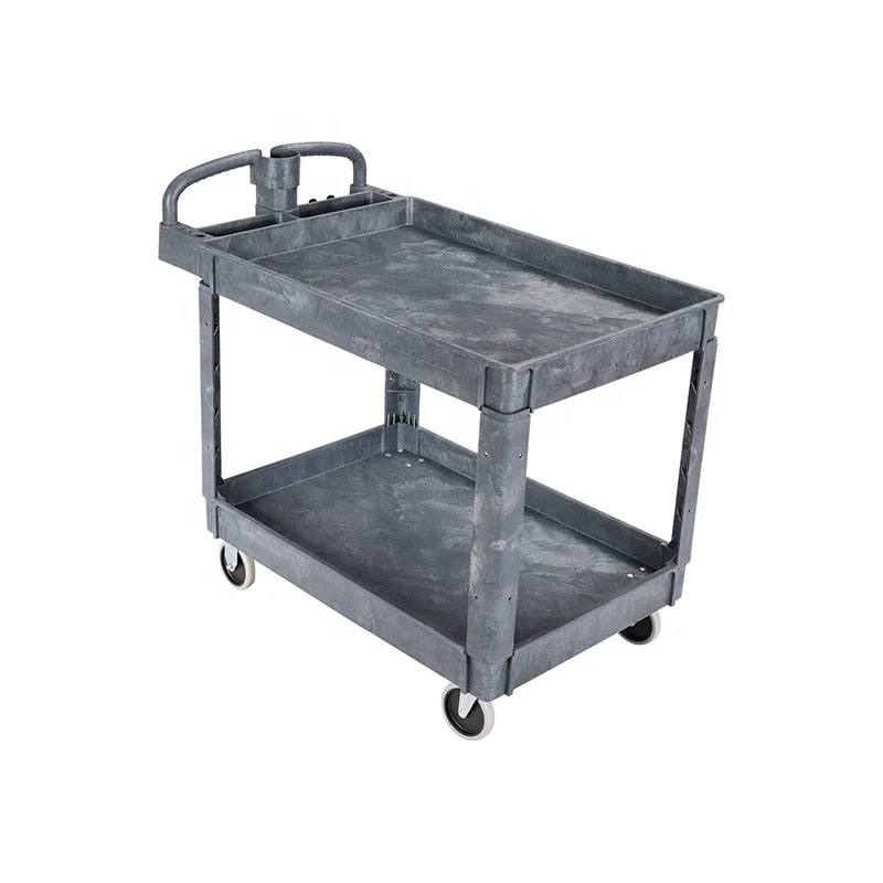4 Wheels Plastic Manufacture good quality Utility Shelf Bus Service Storage Bins Carts hand trolley rolling tool cart