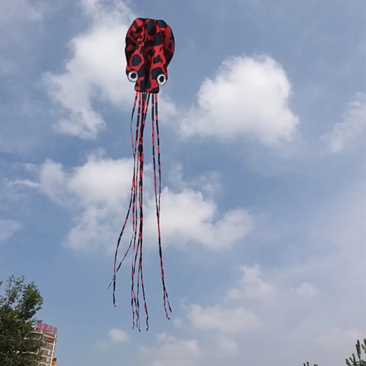 Best-selling Chinese Single Line With Tail Kites Outdoor Fun Toy soft Piebald octopus kites