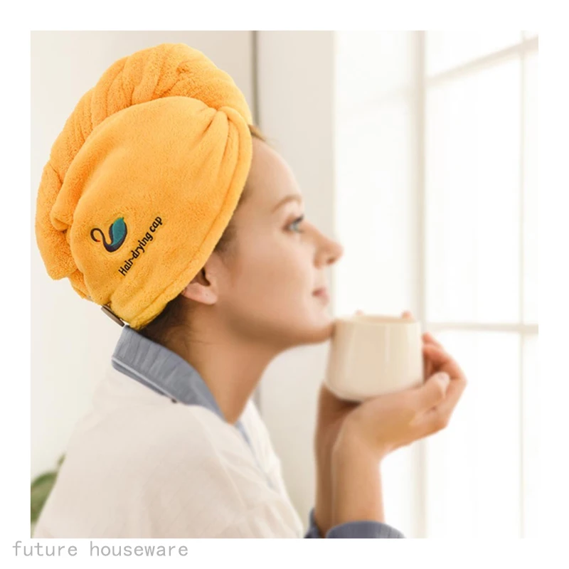 Micro Fiber Head Hair Wraps Fast Dry Wrap Turban Women Hair Drying Towel