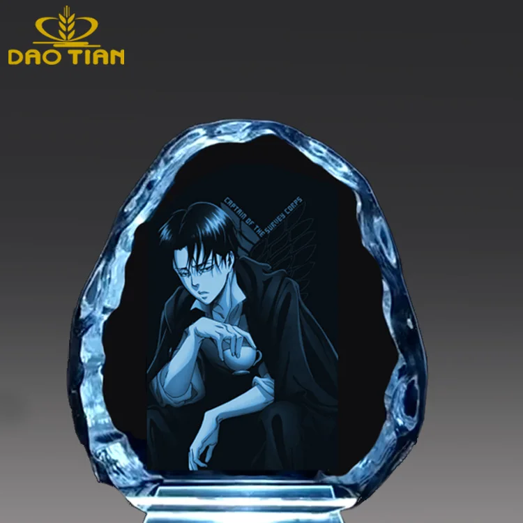 Customized laser engrave home decoration wholesale transparent crystal iceberg photo frame for wedding gift for birthday gift