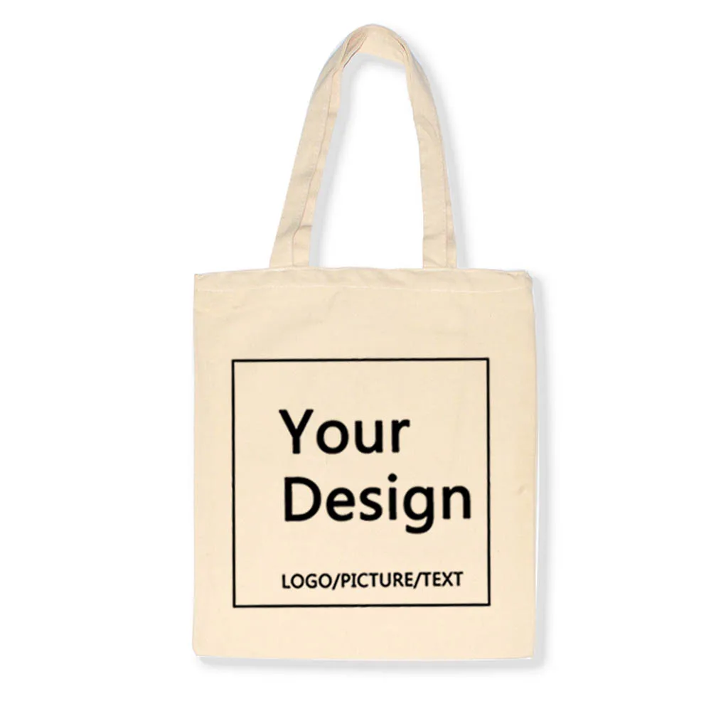 Personal Customize Women Tote Bag Linen Canvas Bag with Print Logo Custom Your Pictures Shopping Bags Cotton Eco Grocery Totes