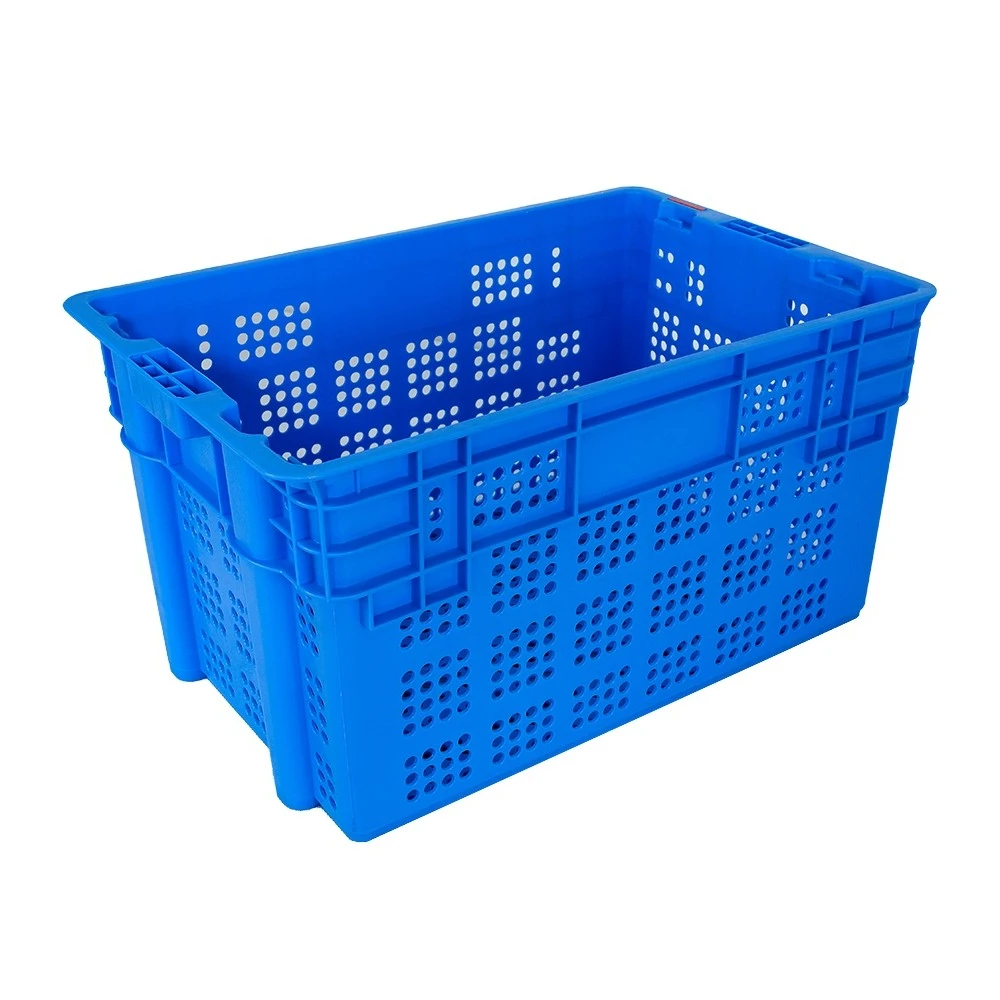 Plastic mesh crate nest stack vented plastic basket vegetable fruit crate transport turnover storage crate