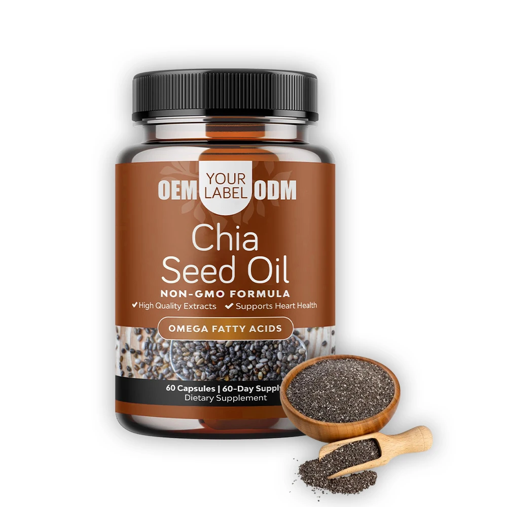 OEM Rich Source of Healthy Nutrients Organic Chia Seed Oil Capsule For Hair Growth Chia Oil Softgels