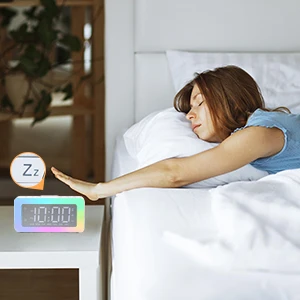 Лидер продаж 2023, будильник с ночным освещением, светодиодные цифровые зеркальные часы, детские настольные часы