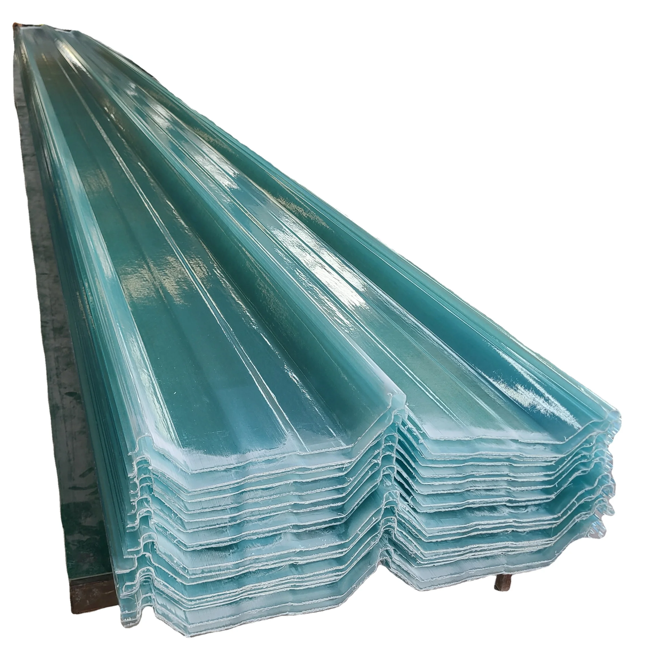 Factory roofing tile high transmission rate soft sunlight grp composite FRP corrugated sheet anti-corrosion