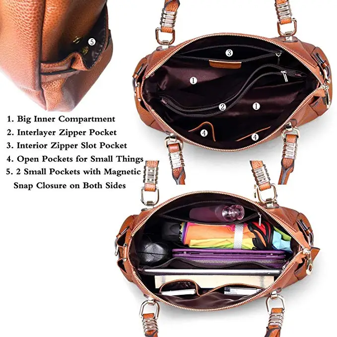 
High quality custom size Womens Soft Leather Handbags Vintage Tote Shoulder Bags 