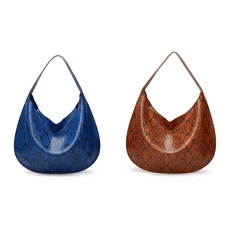Special Half Moon Pu Bag Low Price Women Tote Python Leather Handbag for Ladies